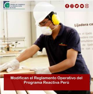 MODIFICAN EL REGLAMENTO OPERATIVO DEL PROGRAMA "REACTIVA PERÚ"